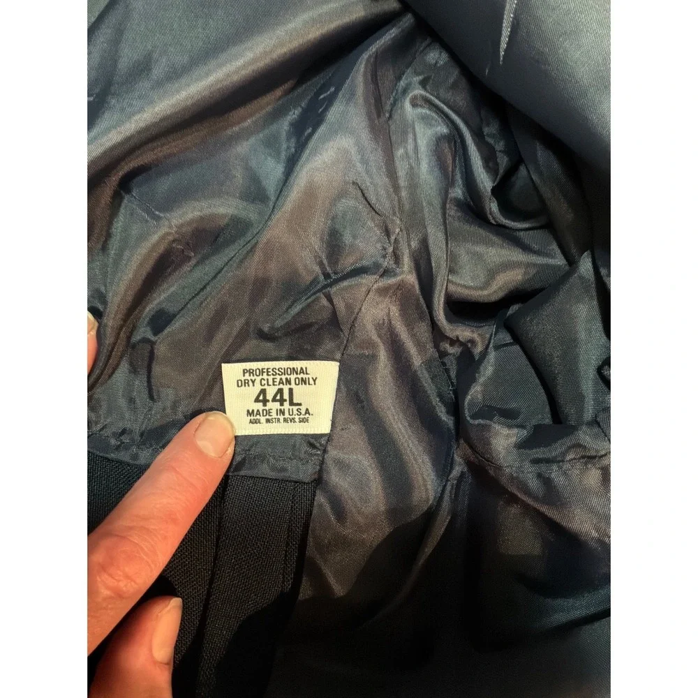 Edwards Blazer Mens‎ 44L Navy Blue Gold Button Sport Coat Made in USA